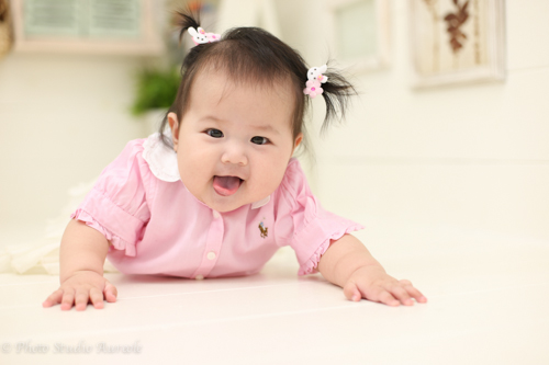 ハーフバースデーを自然な写真で|子供写真スタジオ東京オリオール|港区Iちゃん